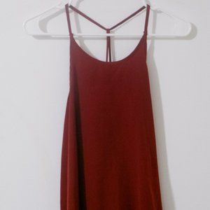 Sexy Red High Neck Strappy Tank Flowy